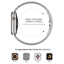 Stainless Steel Metal Band for Apple Watch Series 9 Ultra 2 Series 8 7 6 5 4 SE 49mm 45mm 44mm 41mm 40mm / Series 3 2 1 42mm 38mm