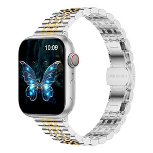 Stainless Steel Metal Band for Apple Watch Series 9 Ultra 2 Series 8 7 6 5 4 SE 49mm 45mm 44mm 41mm 40mm / Series 3 2 1 42mm 38mm