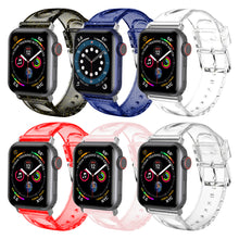 6 Pack Clear Apple Watch Band 46/45/44mm 42/41/40/38mm, Soft Transparent Glitter Waterproof iWatch Bands for Women Series 1-10