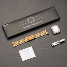 Apple Watch Band 46mm 45mm 44mm 42mm-Series 10 41mm 40mm, Diamond Rhinestone Stainless Steel Band with Case