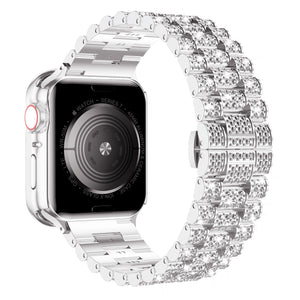 Apple Watch Band 46mm 45mm 44mm 42mm-Series 10 41mm 40mm, Diamond Rhinestone Stainless Steel Band with Case