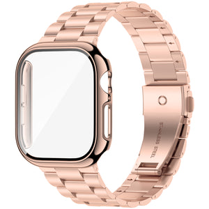 Apple Watch Stainless Steel Band with Case 46mm/45mm/41mm42mm Series 10/9/8/7, 49mm Ultra 2/Ultra
