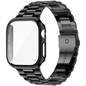 Apple Watch Stainless Steel Band with Case 46mm/45mm/41mm42mm Series 10/9/8/7, 49mm Ultra 2/Ultra