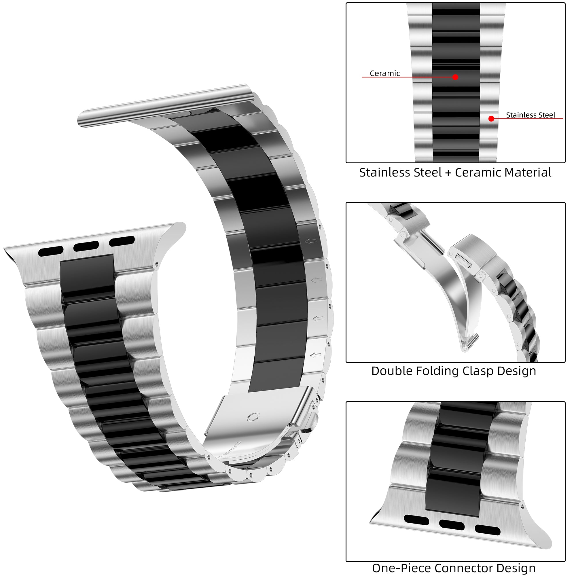  One Piece Stainless Steel Band with Case for Apple