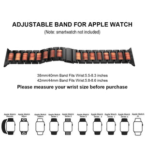 Natural Red Sandalwood Link Apple Watch Band series 9/8/7 41mm Series 6/5/4/3/2/ 40mm 38mm