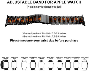 New Resin Stainless Steel Link Apple Watch Band 45mm 49mm Ultra 2/Ultra & Series 9/8/7 44mm/42mm Series 6/5/4/3