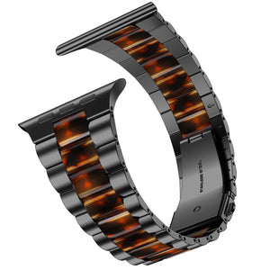 Resin Apple Watch Band 42mm/44mm/45mm/49mm Stainless Steel iWatch Band