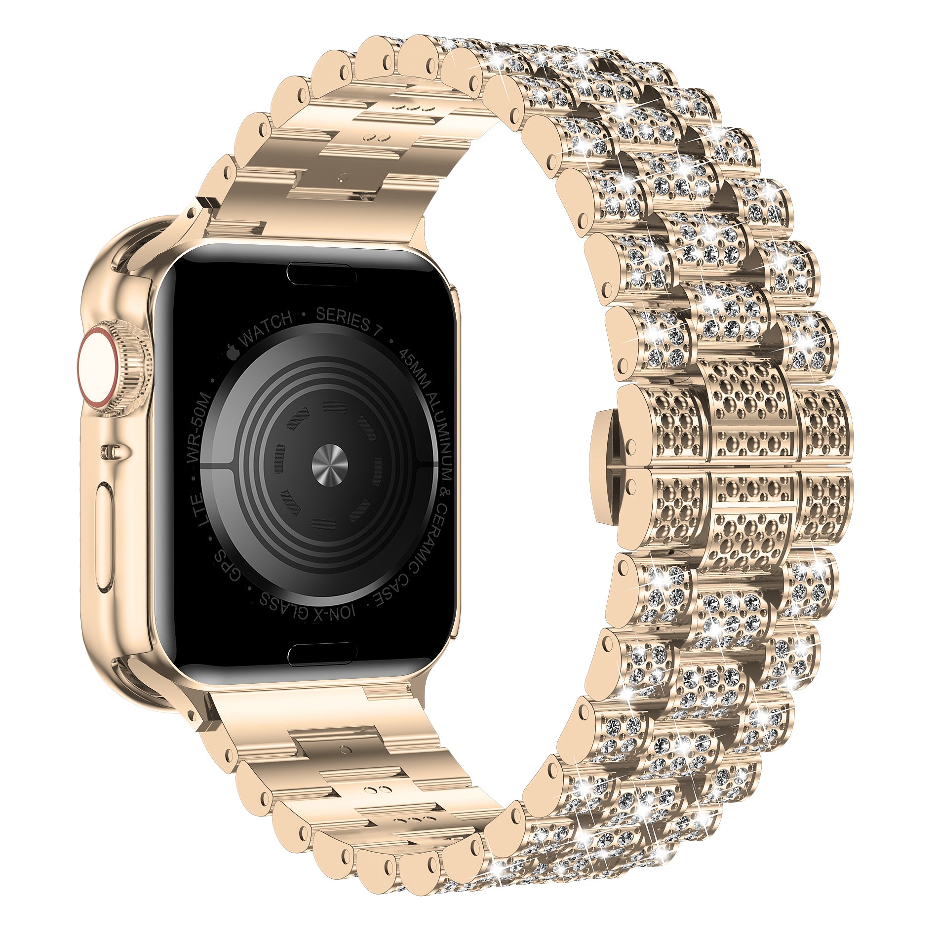Apple Watch Band 45mm 44mm 41mm 40mm, Diamond Rhinestone Stainless