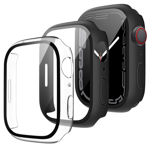 [3 Pack] Apple Watch Series 7/8/9 45 mm Screen Protector with Hard PC Case